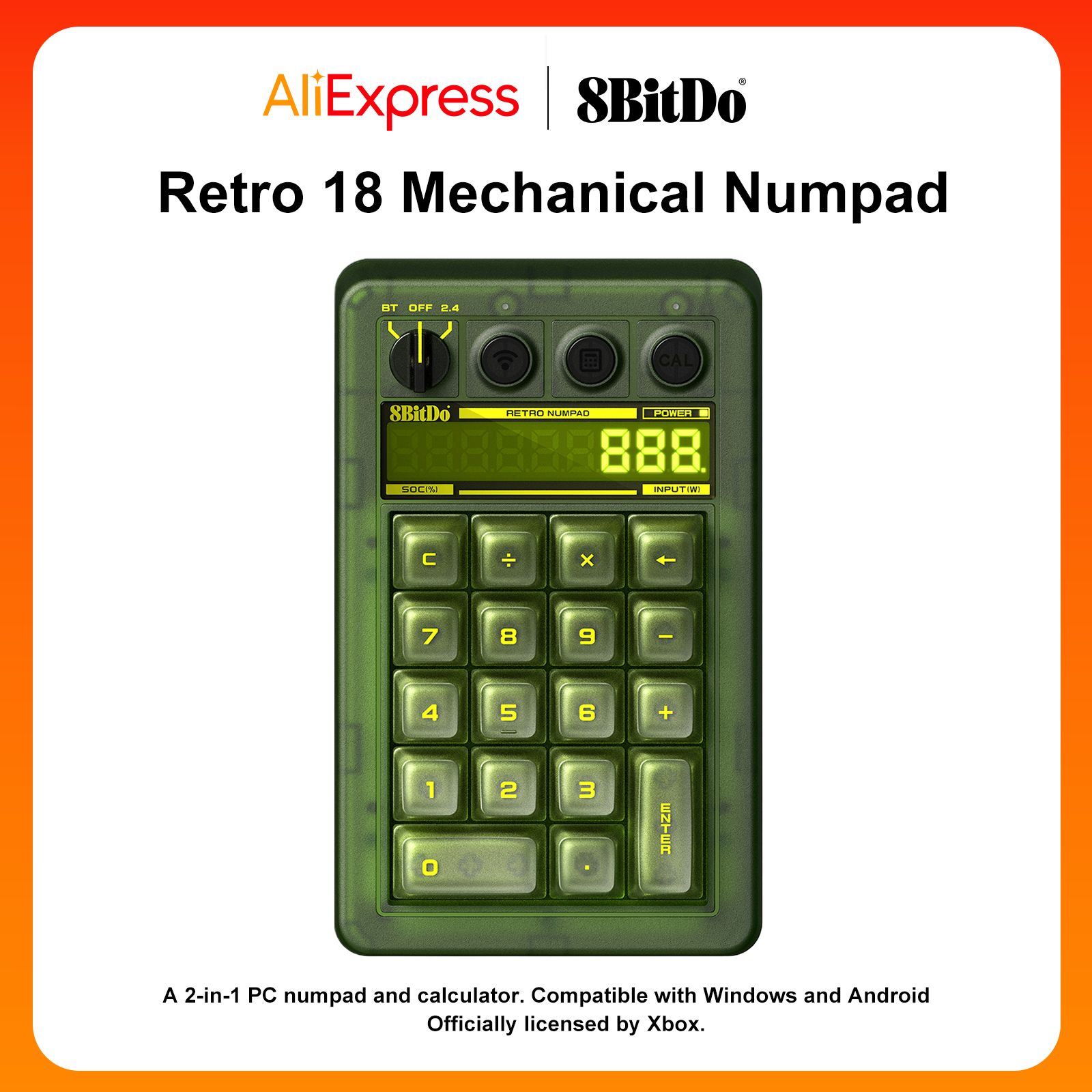Keyboard Numpad Separate - 8BitDo Retro 18 Mechanical Numpad BT
