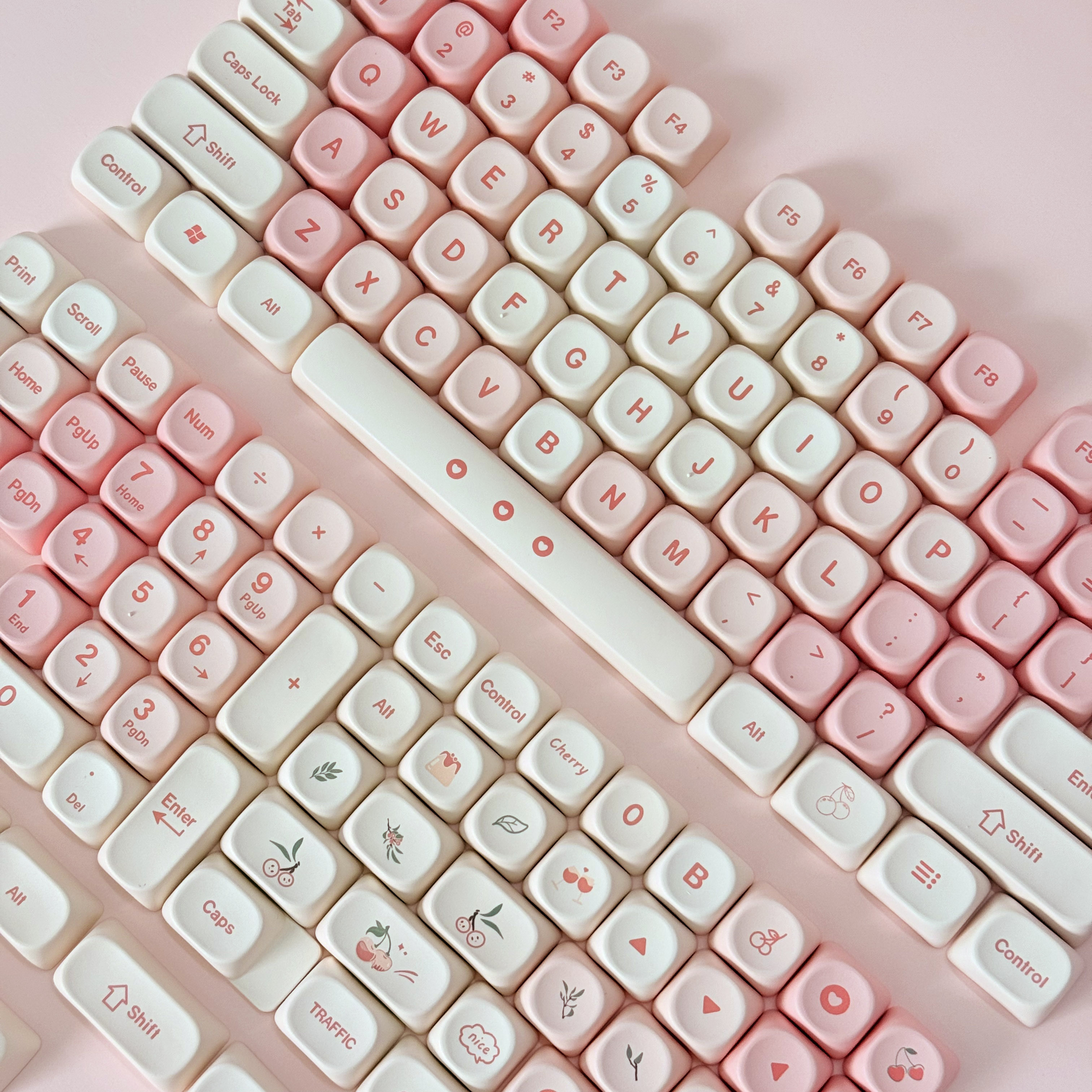 Keyboard Numpad Separate - Pink Cherry Cute Style Keycaps MOA