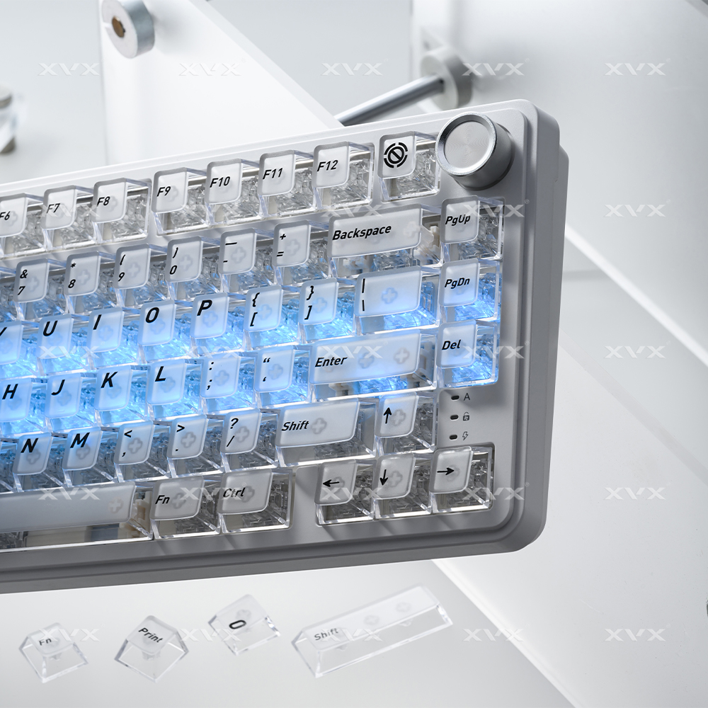 Gaming Accessories Aesthetic - XVX Crystal Transparent Keycaps Black Cherry