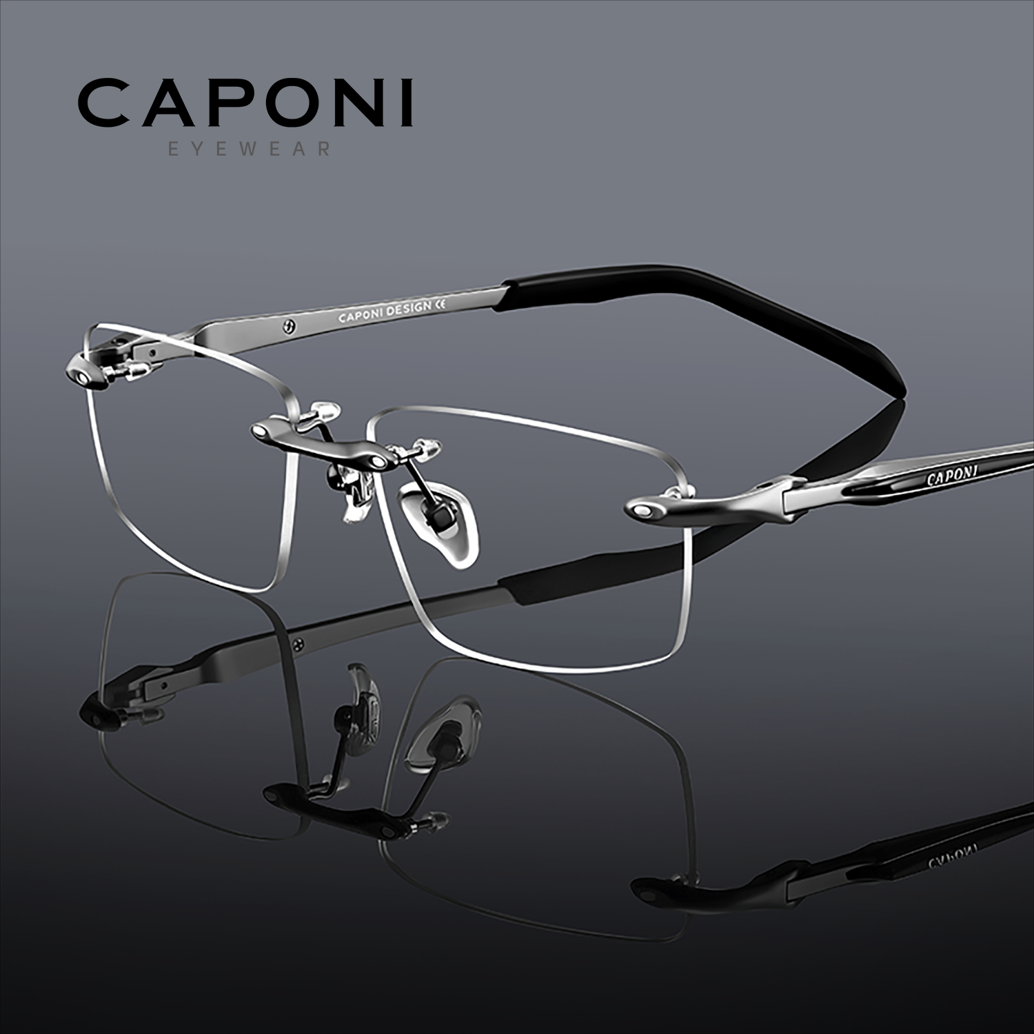 Gaming Accessories Men - CAPONI Glasses Frame Men Rimless Titanium