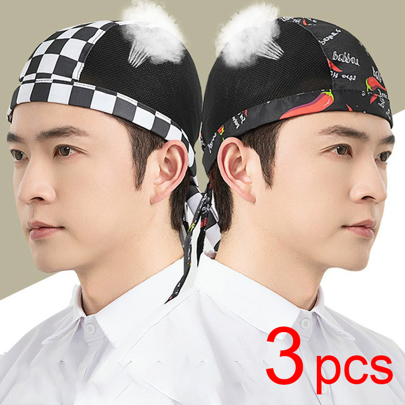 Gaming Kitchen Accessories - Breathable mesh Cook Hat 3pcs Chef