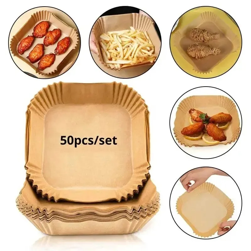 Gaming Kitchen Accessories - 50pcs/set Air Fryer Papers Disposable Oil-proof