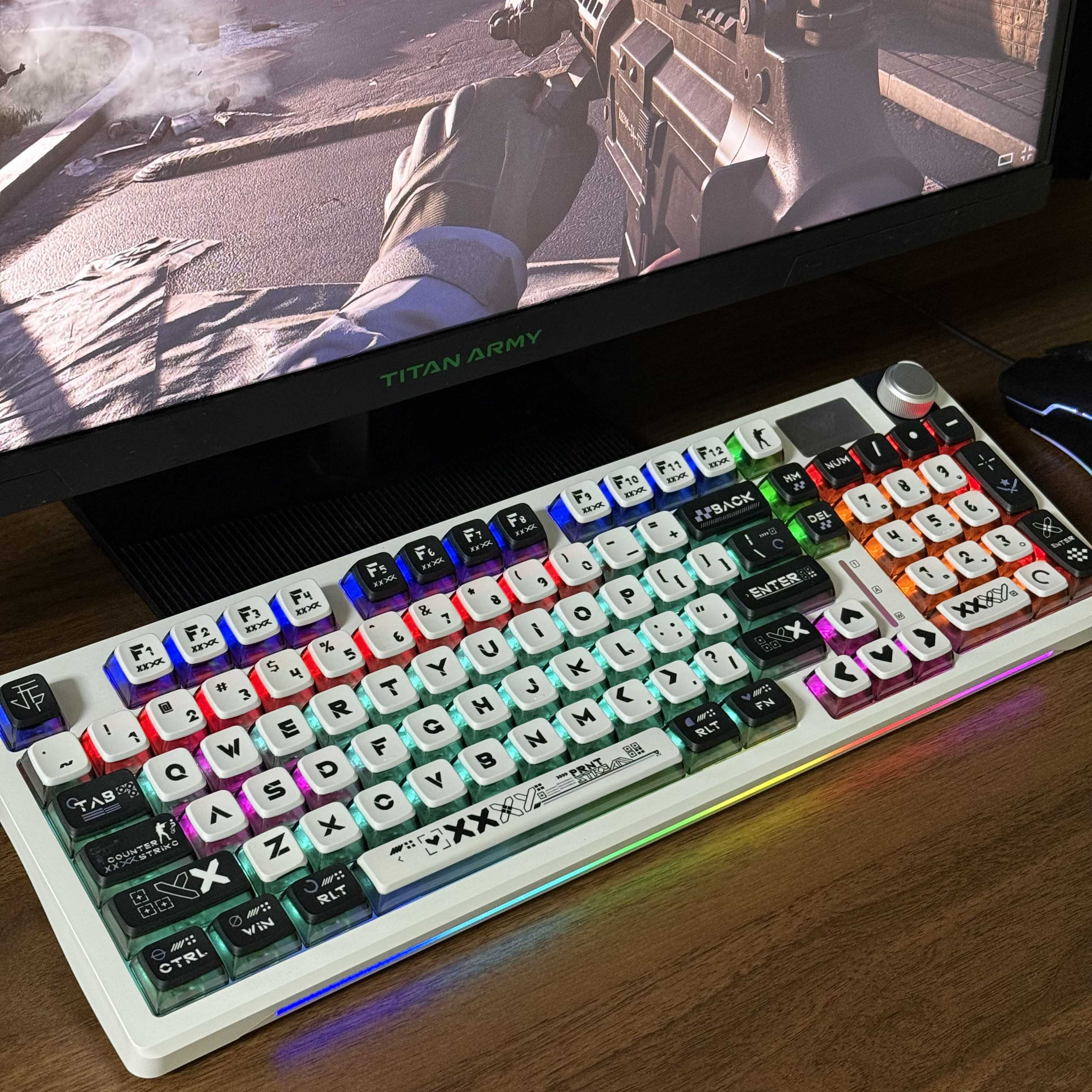 Keyboard Numpad Separate - Pudding Keycaps 4-Side Translucent Top Pattern