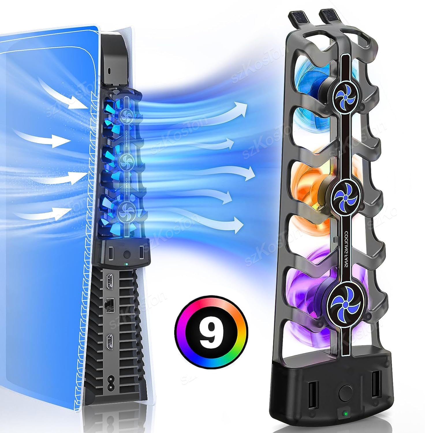 Gaming Zone Accessories - RGB Cooling Fan for PS5 Efficient