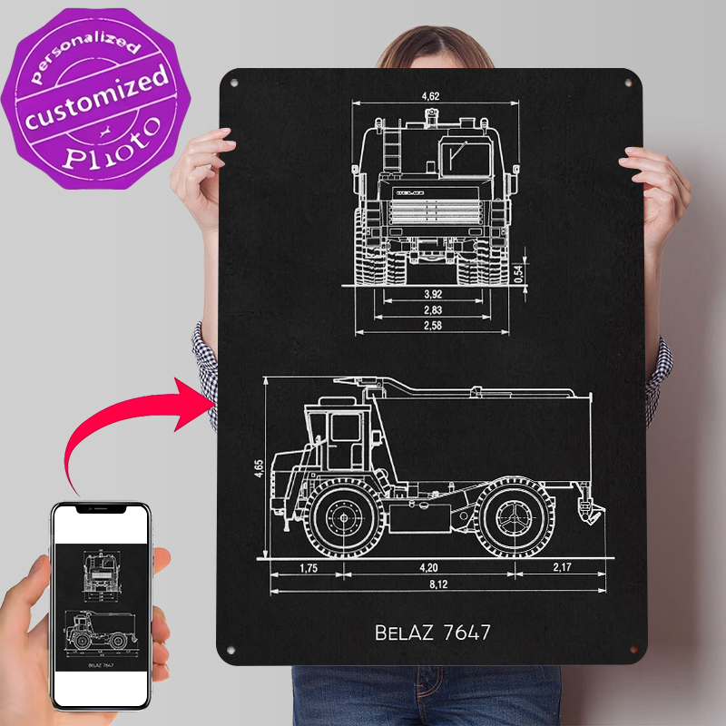 Gaming Accessories Men - BelAZ 7647 Metal Poster Wall Art