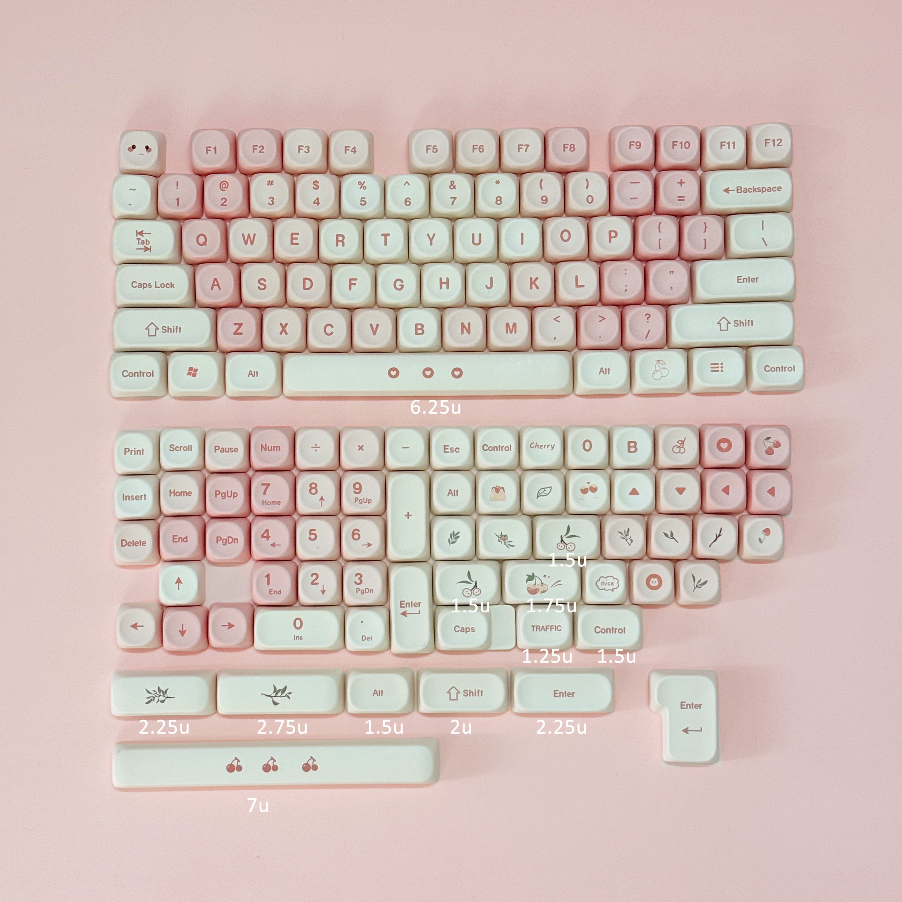 Pink Cherry Cute Style Keycaps - огляд і ціна Keyboard Numpad Separate