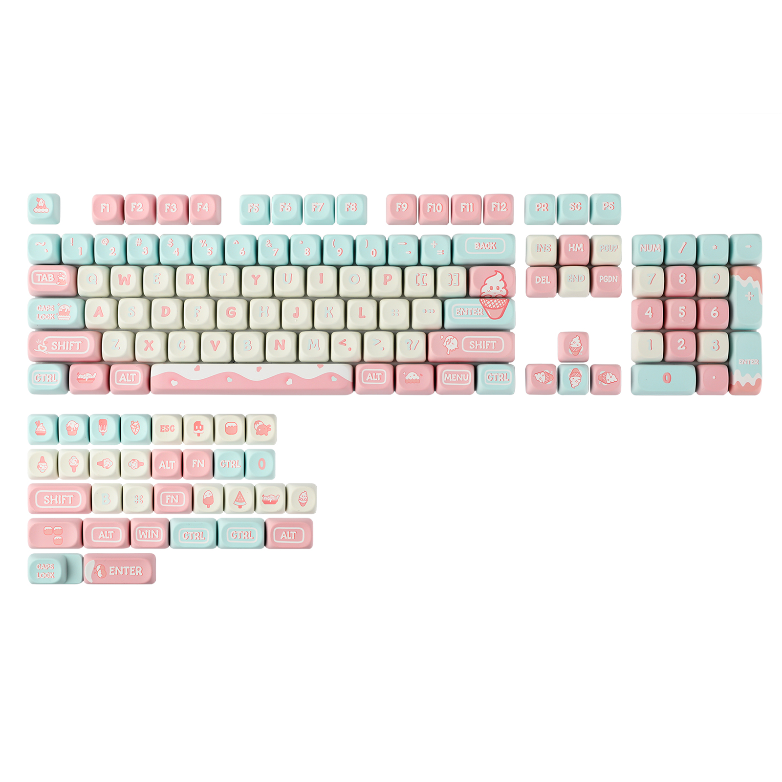 KiiBOOM Ice Cream Dream 132 Ke - огляд і ціна Gaming Accessories Aesthetic