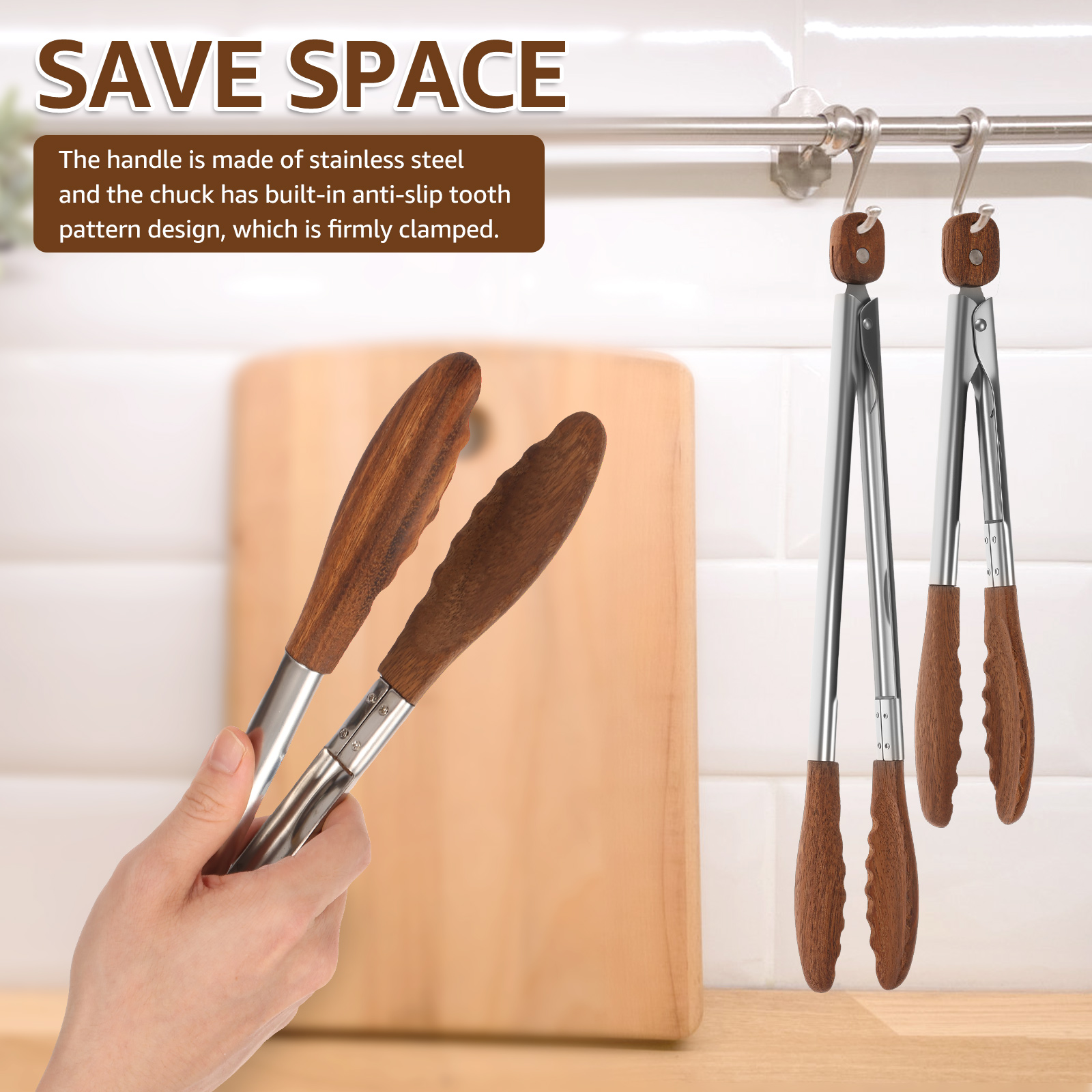2/3 Pcs Food Tongs Walnut Wood - огляд і ціна Gaming Kitchen Accessories