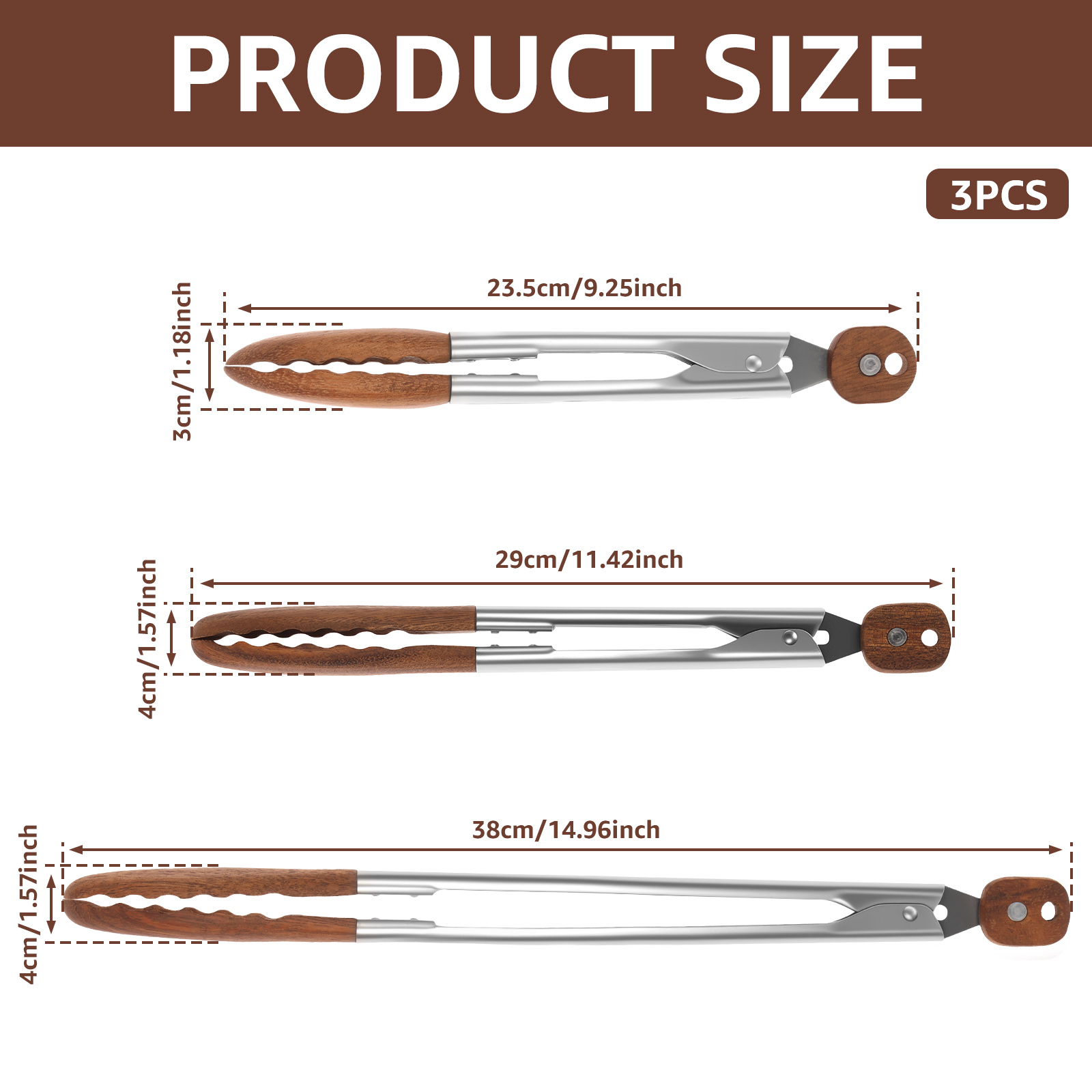 2/3 Pcs Food Tongs Walnut Wood - огляд і ціна Gaming Kitchen Accessories