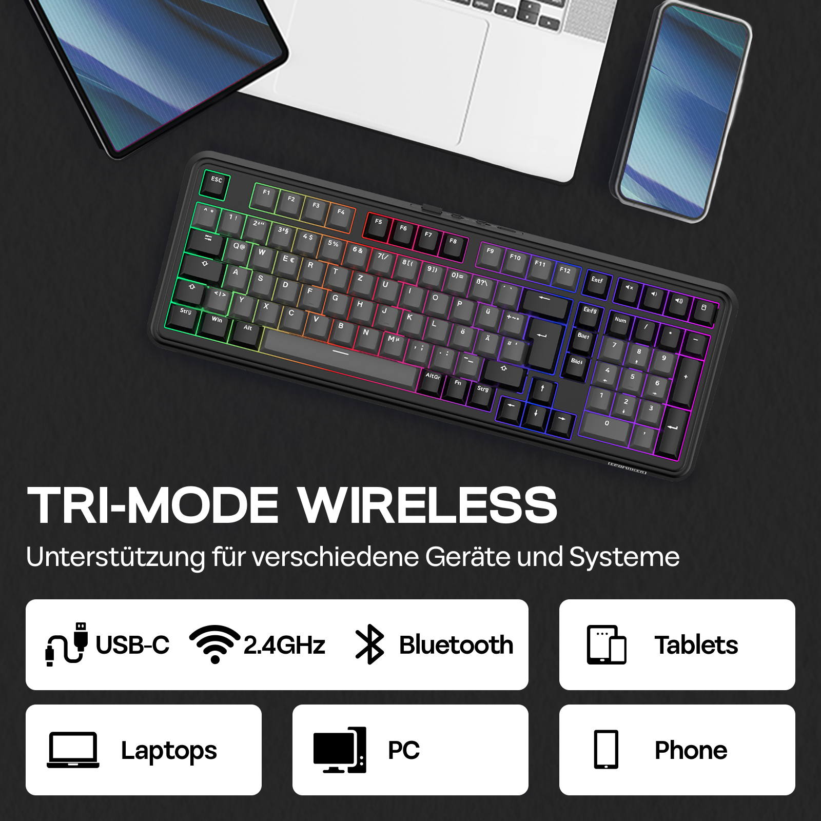 ISO-DE Layout EPOMAKER TH99 QW - огляд і ціна Keyboard Numpad Separate