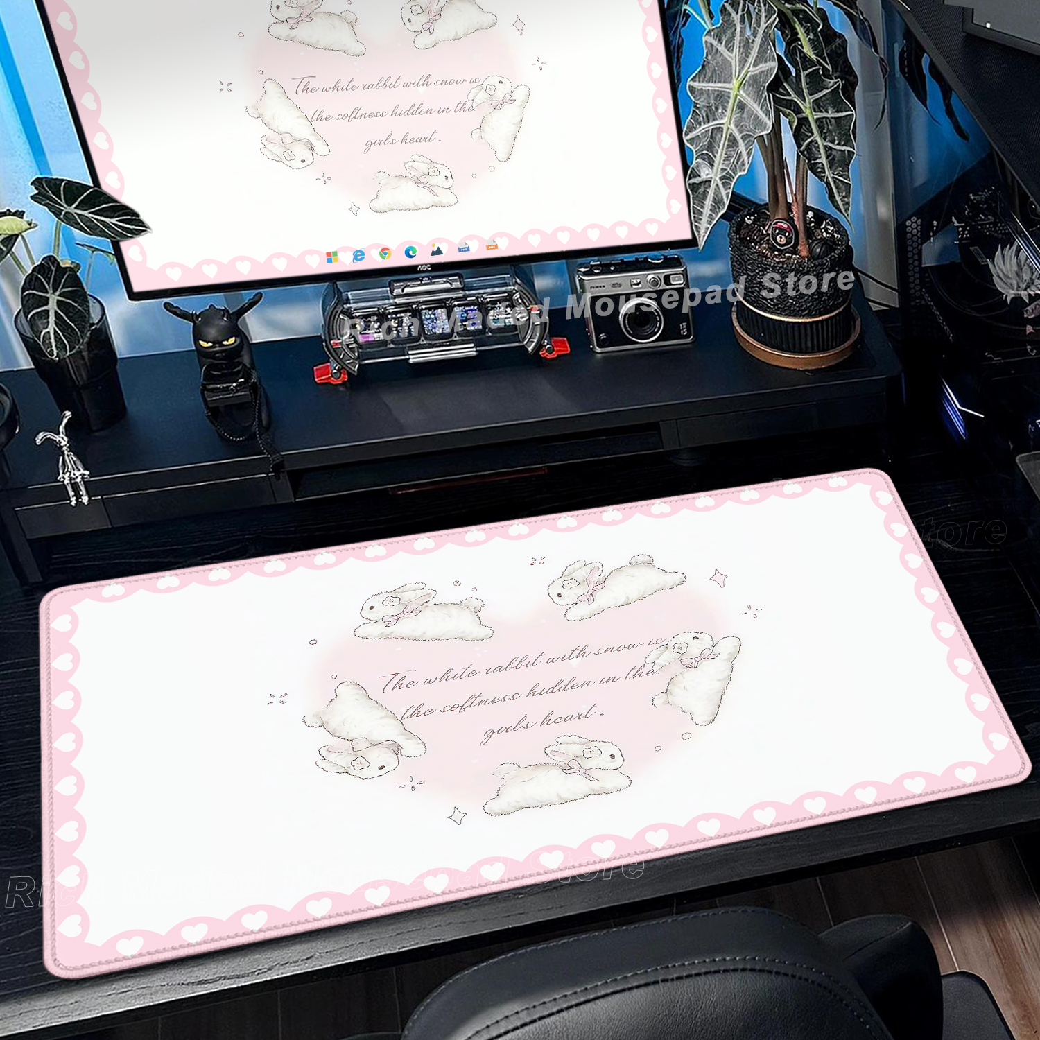 Pink Rabbit Mouse Pad XXL Cute - огляд і ціна Gaming Accessories Pink