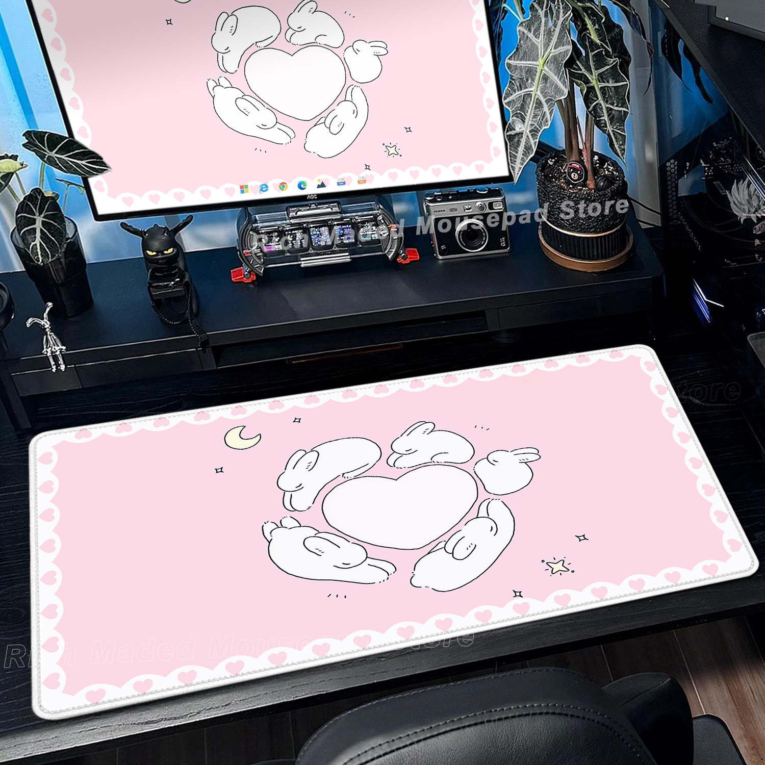 Pink Rabbit Mouse Pad XXL Cute - огляд і ціна Gaming Accessories Pink
