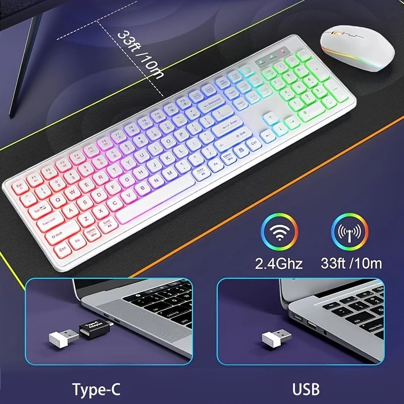 Jomaa 2.4G USB Wireless Keyboa - огляд і ціна Gaming Accessories Pink