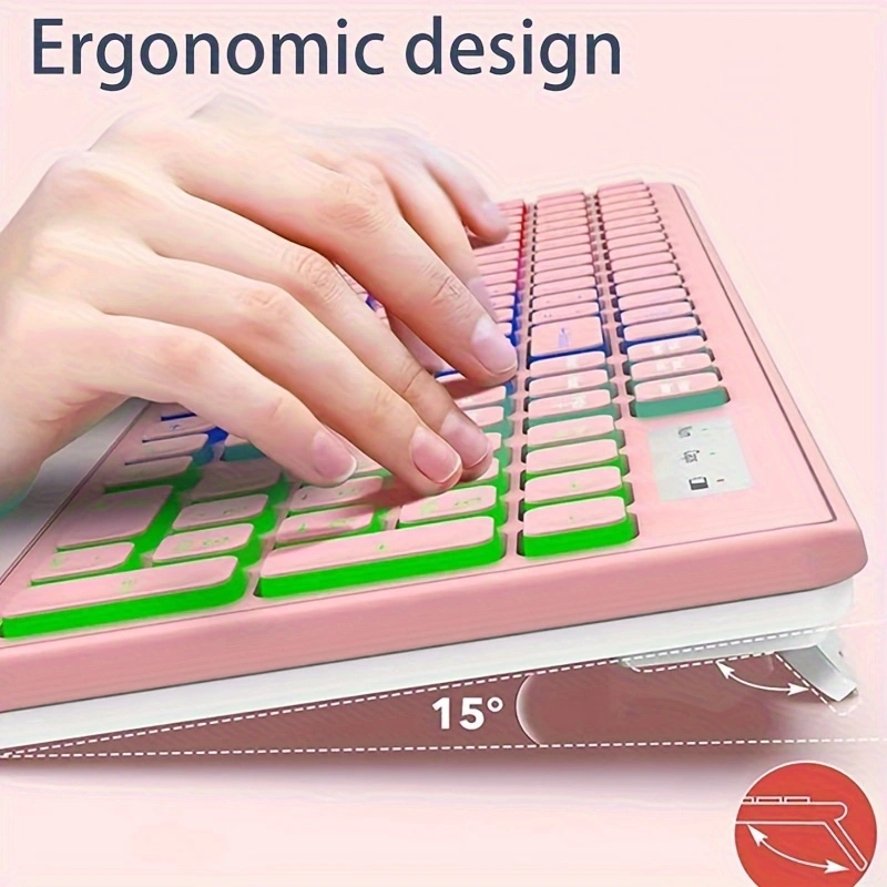 Jomaa 2.4G USB Wireless Keyboa - огляд і ціна Gaming Accessories Pink