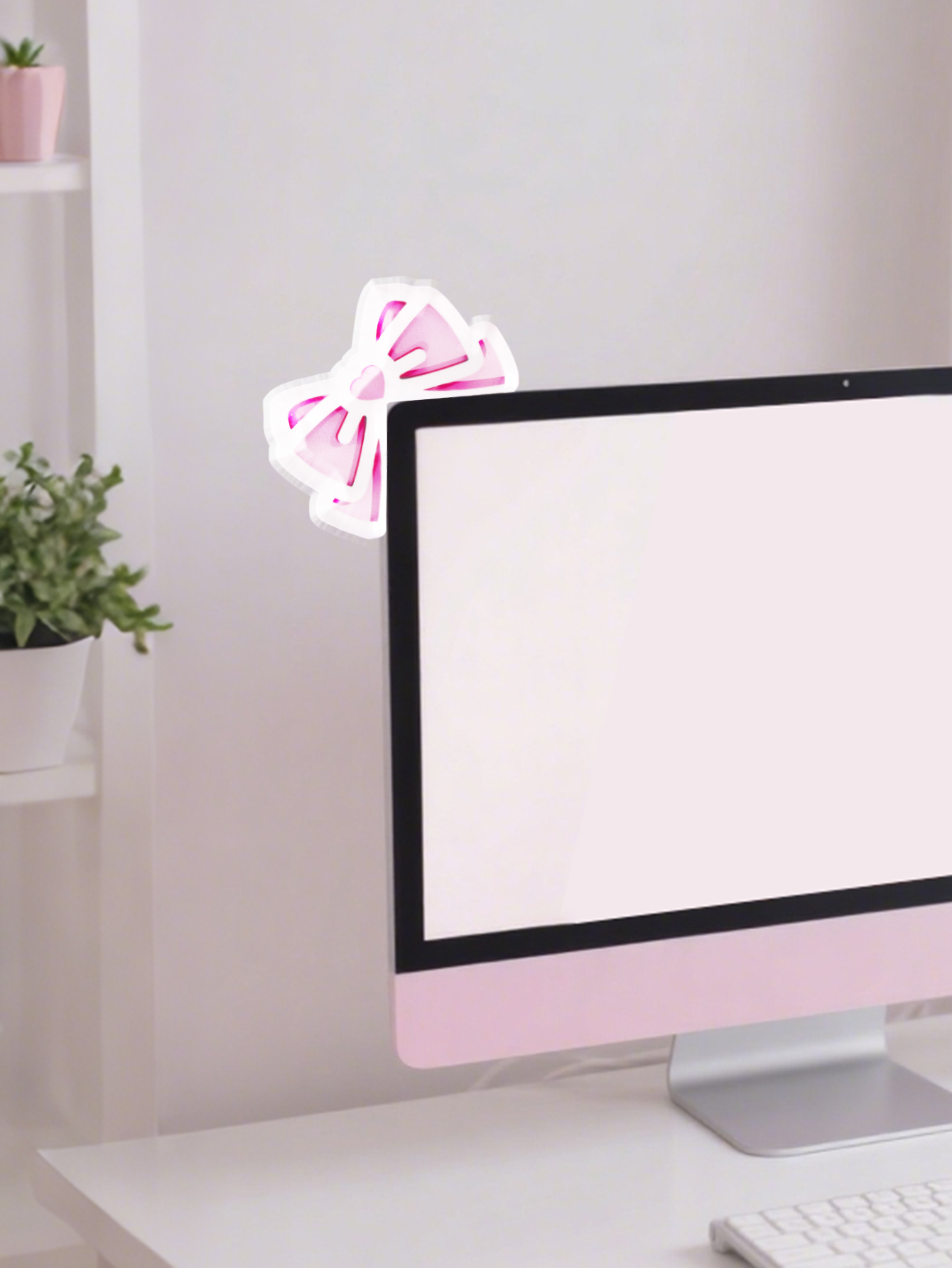 Kawaii Bow Monitor Decor Pink  - огляд і ціна Gaming Accessories Pink