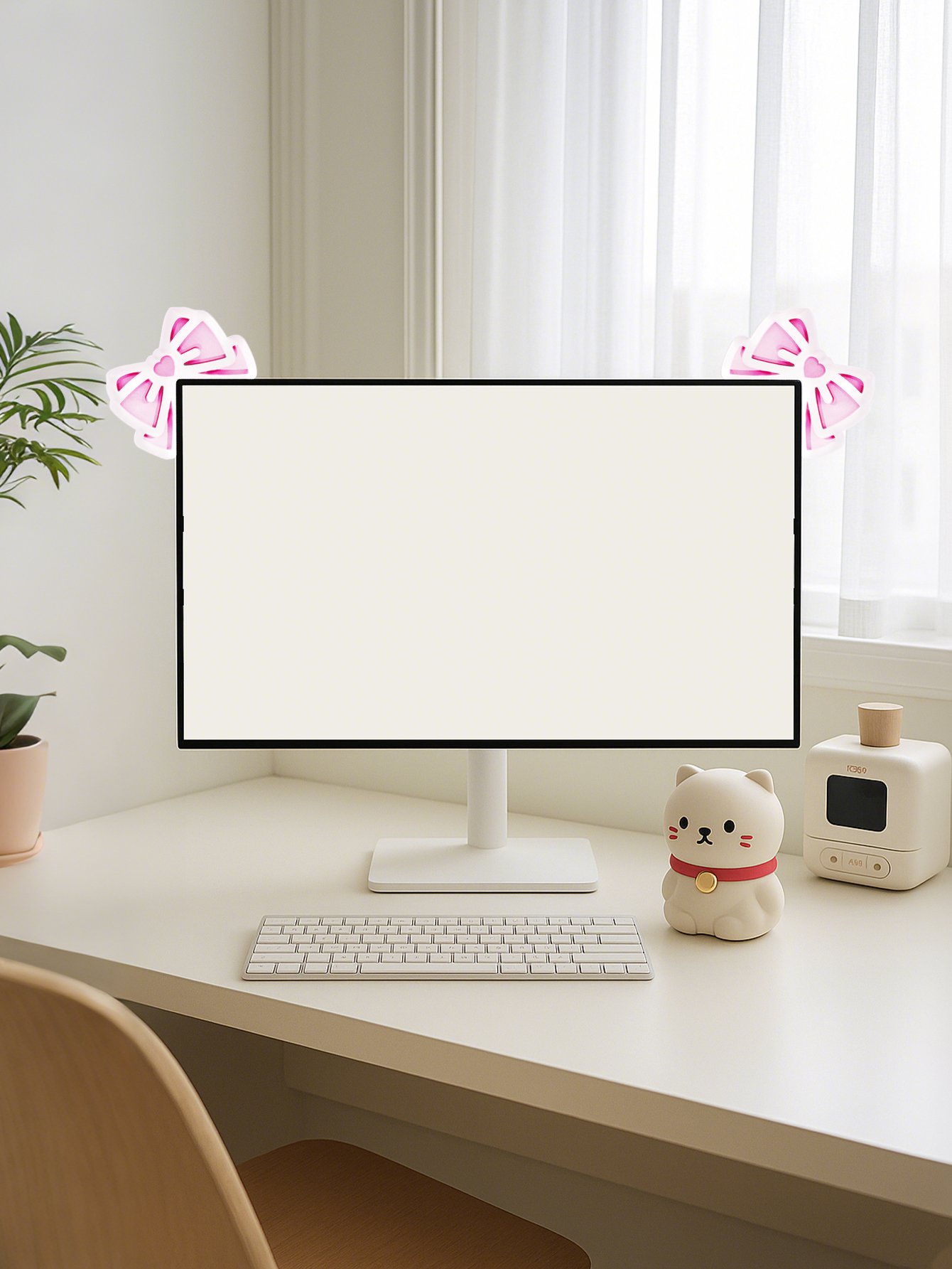 Kawaii Bow Monitor Decor Pink  - огляд і ціна Gaming Accessories Pink